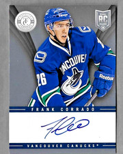 FRANK CORRADO 2013-14 TOTALLY CERTIFIED HOCKEY ROOKIE RC AUTOGRAPH CARD #TR-FC. rookie card picture