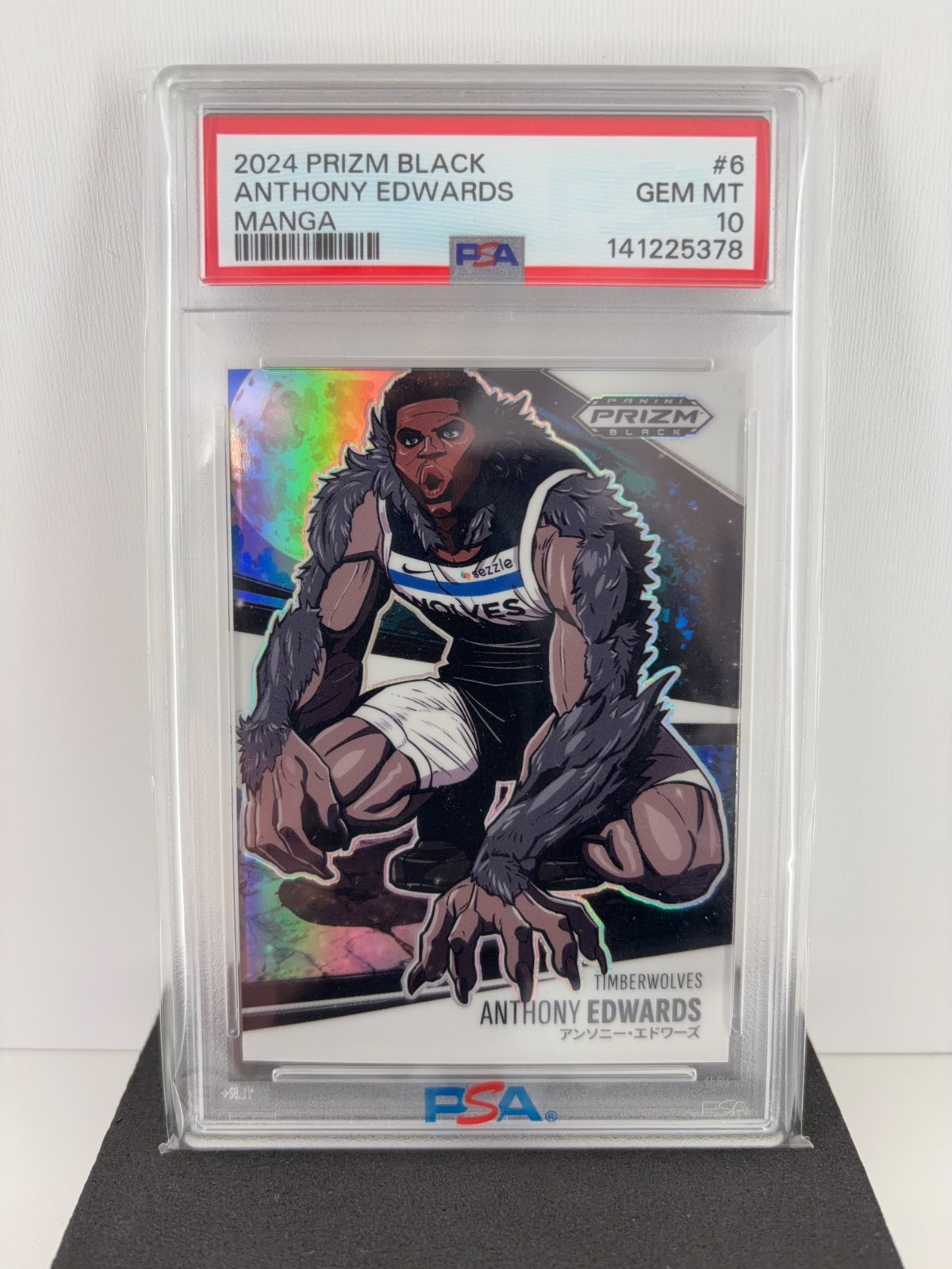 2024 Prizm Black Anthony Edwards Manga #6 PSA 10 GEM