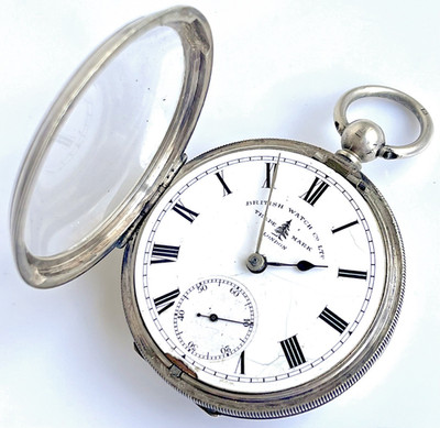 British Watch Co Ltd Antique Pocket Watch Vintage London Hallmark English lever