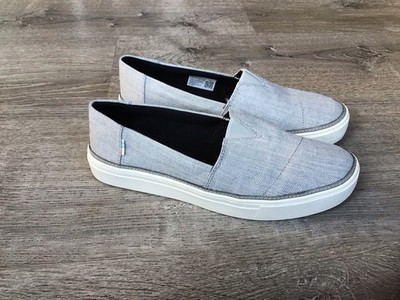 TOMS Parker Gray Slip On Casual Comfort Shoes Tennis Shoe 10015813 Womens Size 9