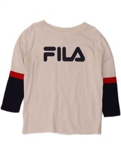 FILA Womens Oversized Sweatshirt Jumper UK 10 Small White Colourblock DQ70