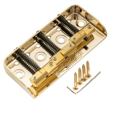Wilkinson WTBS Gold Short Bridge Brass Compensated 3-Saddles For HH Tele Guitar