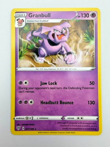 #071/189 Granbull Normal Rare - Pokémon Darkness Ablaze English Near Mint