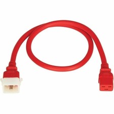 Eaton P036-E03-ARD-6 PDU POWER CORDS C19 P-LOCK C20 HEAVY-DUTY 20A 12AWG 3FT RED