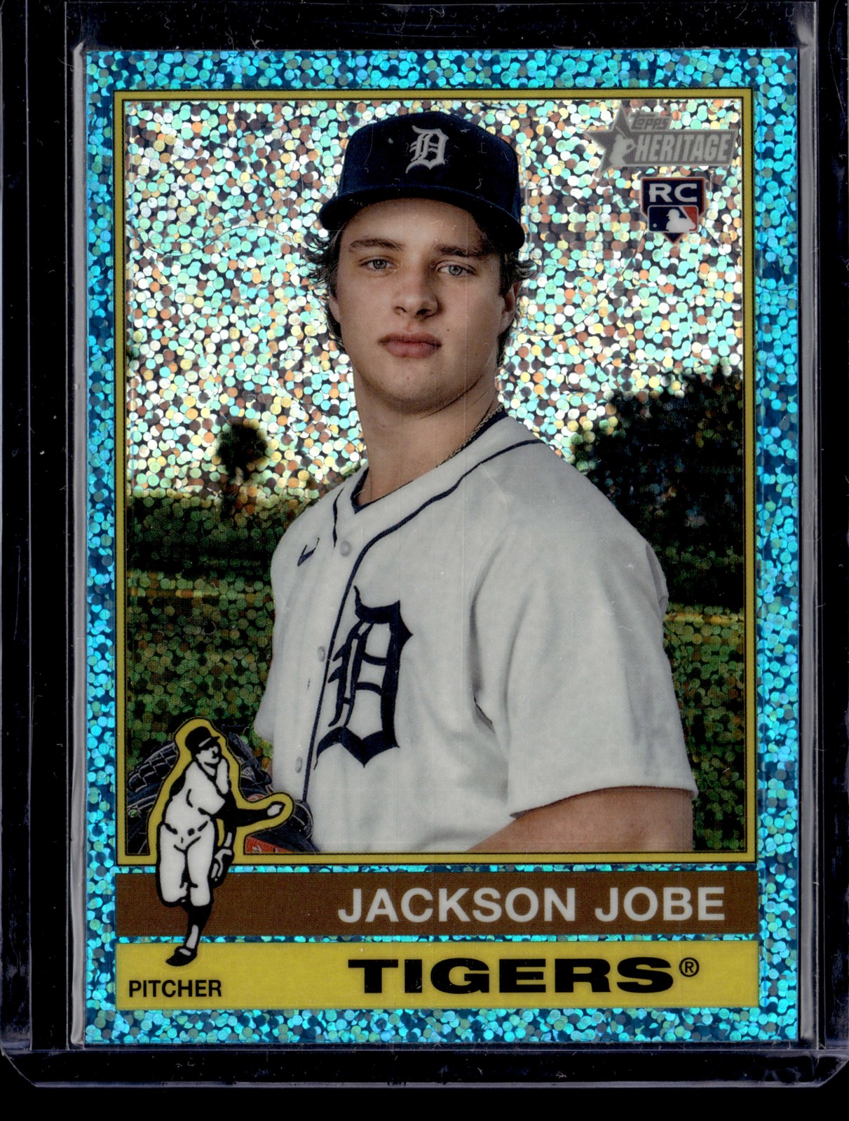 2025 Topps Heritage #389 Jackson Jobe Chrome Light Blue Sparkle Refractor