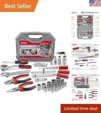 All-in-One 67pc Auto Tool Kit with Ratchet Wrench for Cars & Motorcycles