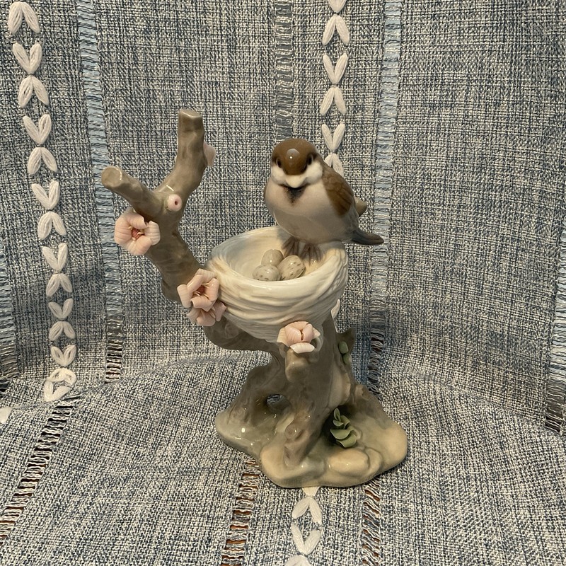 Lladro #1299 “Bird In The Nest” Retired Gloss Finish EUC