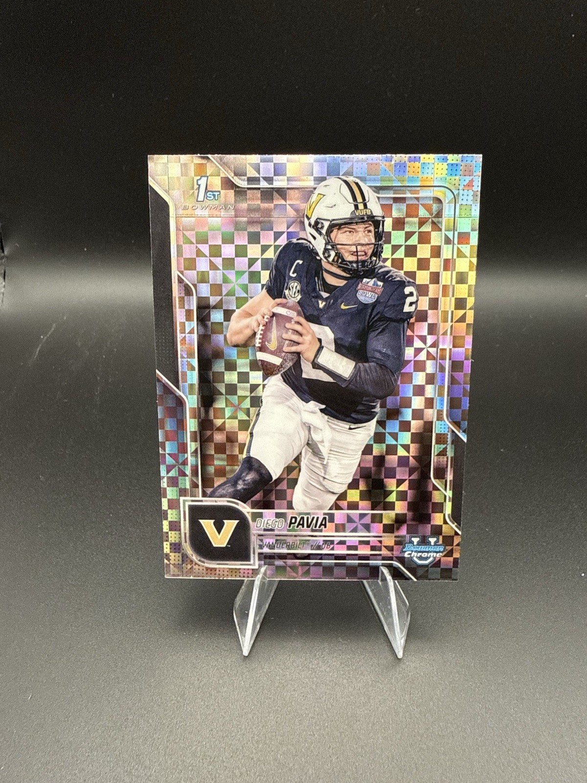 2025 Bowman Chrome U Diego Pavia 1st X-fractor Vanderbilt Commodores QB