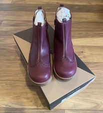 Image of Start-Rite Bramble Wine Leather Girls Ankle Boots 3F EU 35.5-36 NEW