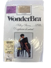 NOS WonderBra Silky Sheers Control Top Pantyhose Size D Linen