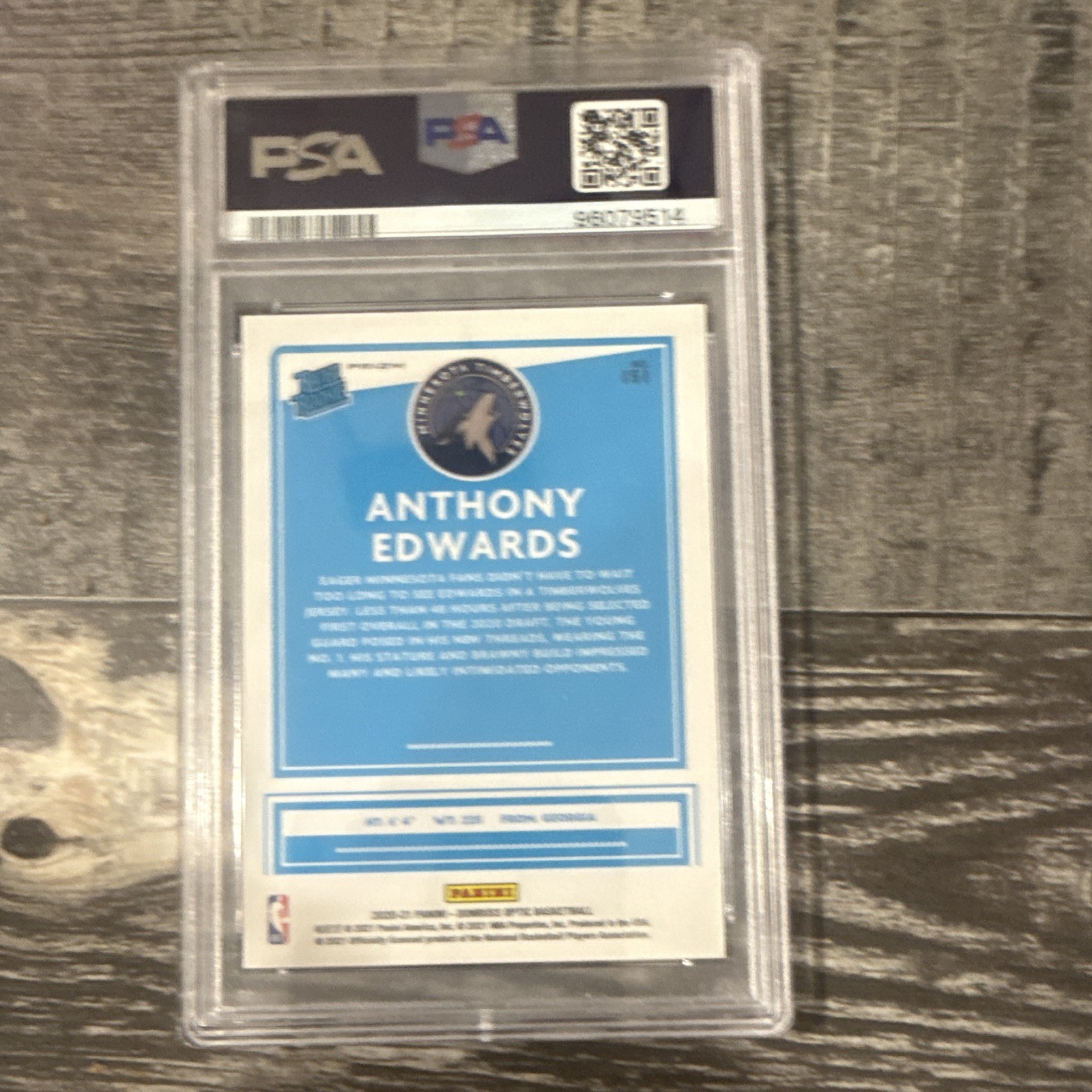 Panini Donruss Optic Anthony Edwards Timberwolves Rated Rookie Holo #151 PSA 9 view 2