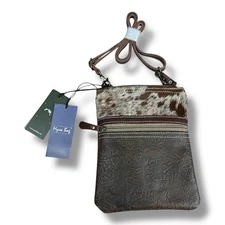 New Myra Bag Tangled Vine Women's Cowhide Crossbody Bag Hairon Brown Cowgirl Nwt