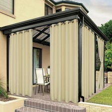BONZER Waterproof Outdoor Curtains for Patio Premium Thick Privacy Weatherproof