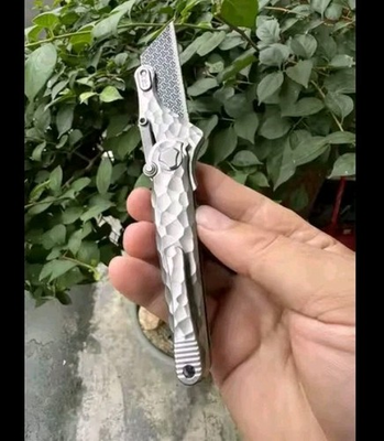 #ad Hawk Shortcut Style Titanium Handle With Hammered Look Cool Utility Knife $195.80