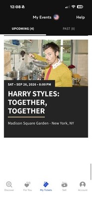 Harry Styles Together Together Tour MOBILE TICKET TRANSFER ONLY