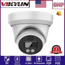 VIKYLIN Turret POE IR30M 4K 8MP IP CAMERA MIC Speaker Security Factory Direct US
