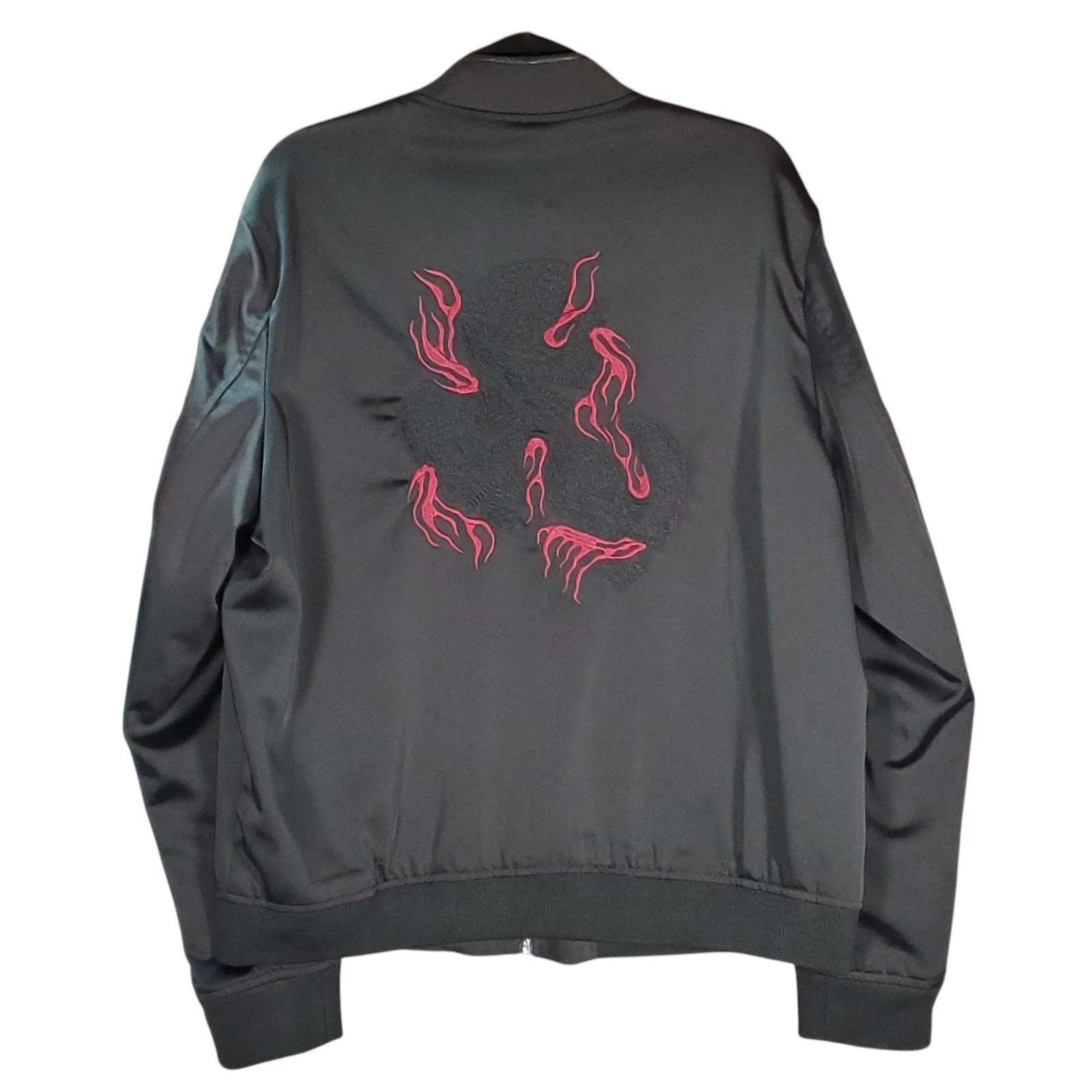 The Kooples Moonlight Embroidered Bomber Jacket NWT Euro 50 US Large Satin Flame - product detail image 3