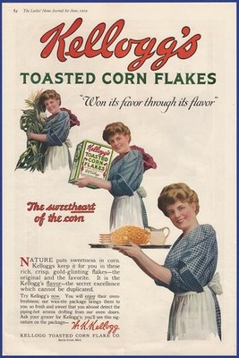 Vintage 1919 KELLOGG'S Toasted Corn Flakes Breakfast Cereal
