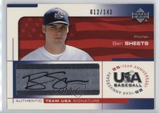 2004 USA Baseball 25-Year Anniversary Signatures Black Ink Ben Sheets Auto 12jy