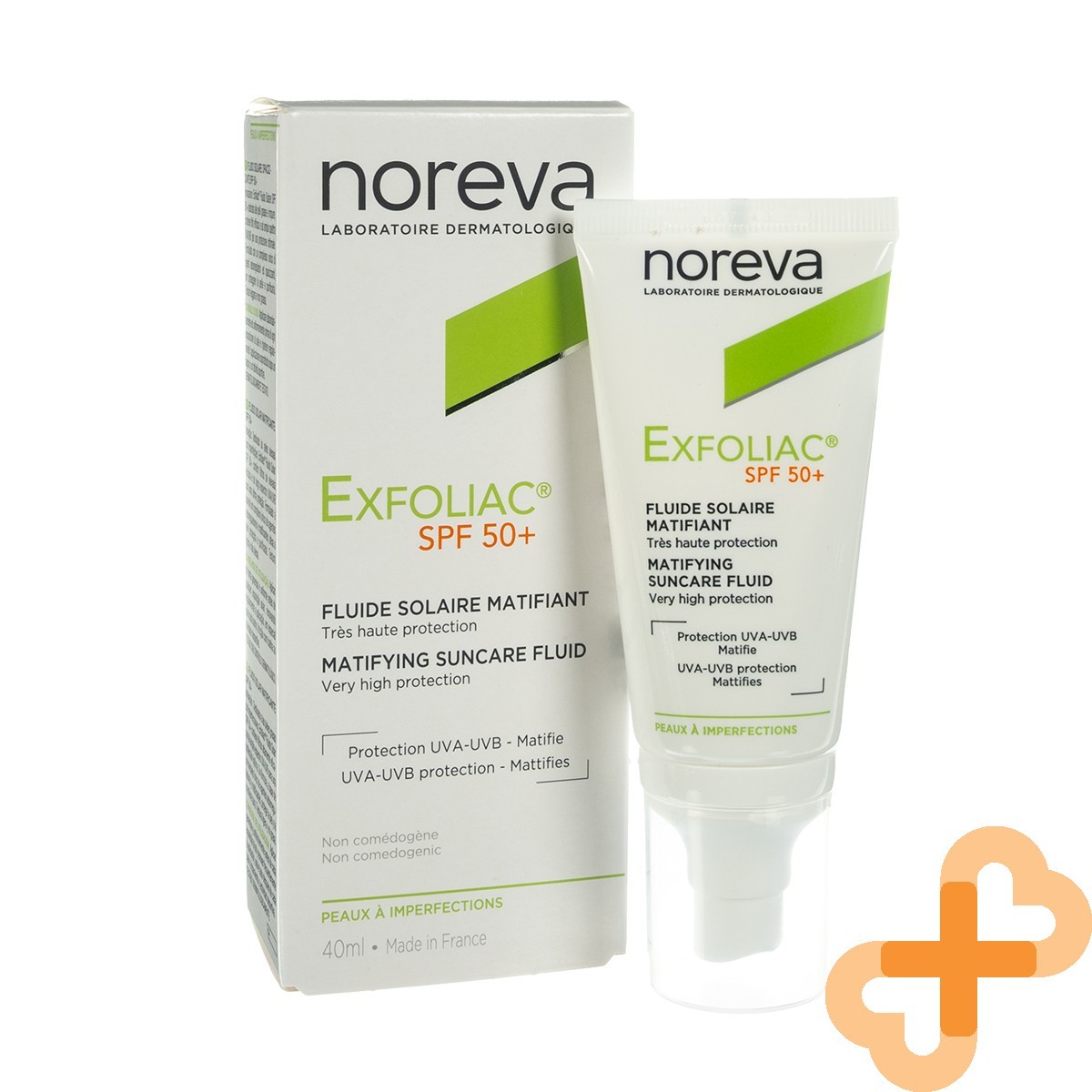 NOREVA Exfoliac Matifying Suncare Fluid SPF50+ Protection UVA-UVB Oily Skin 40ml