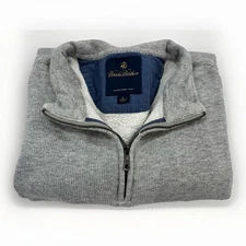 Brooks Brothers 1/4 Zip Luxury Pullover Sweater Men’s Large Gray