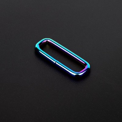 Country Brook Design  3/4 Inch Iridescent Rainbow Rectangle Metal Keeper, 50Pack