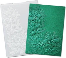 3D Christmas Holly Leaves Plastic Embossing Folders for Card Making 3 D Evergree