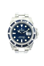 2015 MINT Rolex Submariner Date 116610 Diamond Sapphire Steel Blue Ceramic Watch