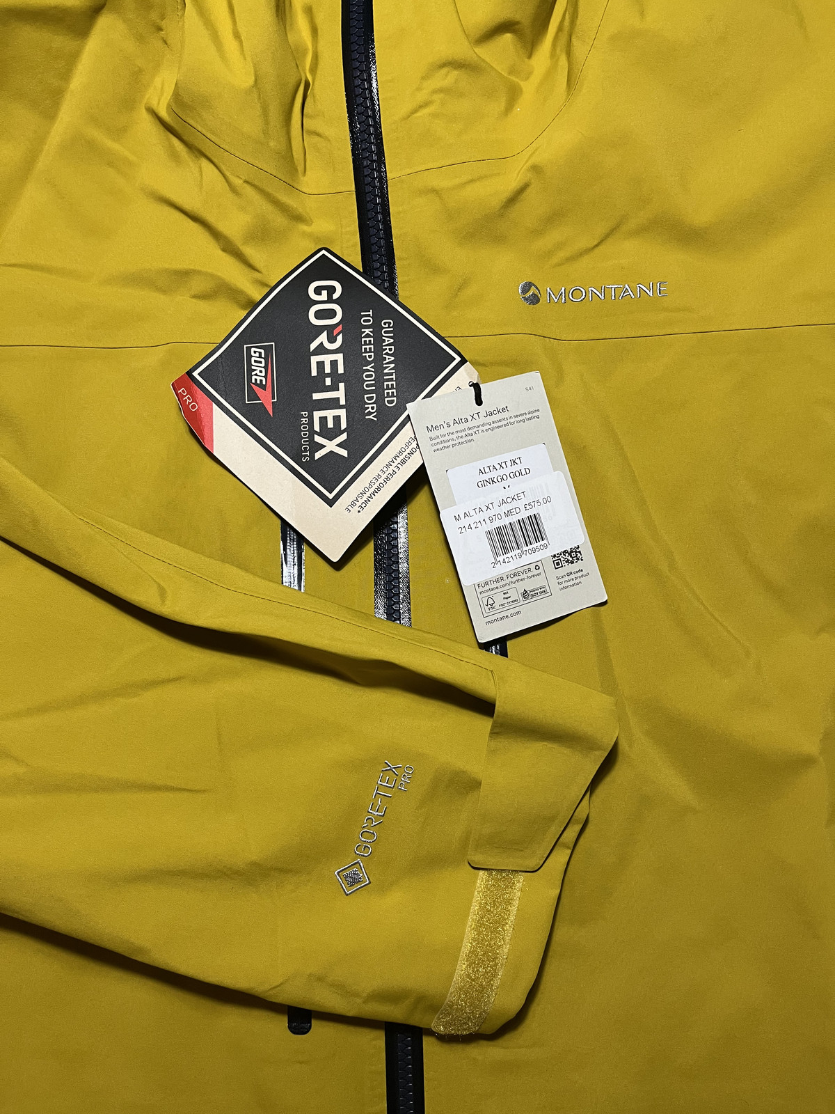 Montane Alta XT Gore-Tex Pro Jacket Men’s | Gold | Size Medium | BNWT | RRP £575 image 5