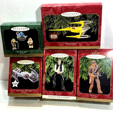 Star Wars 1999 Hallmark Han Solo Max Rebo Band Chewbacca 5 Collectible Ornaments