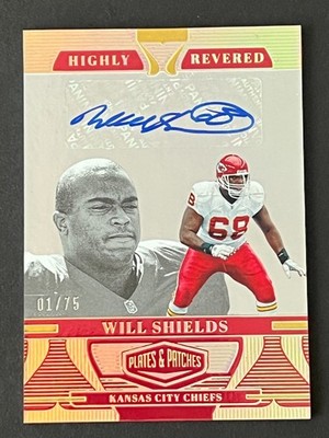 Will Shields 2023 Plates & Patches Gold Highly Revered Auto #ed 1/75