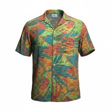 VTG Hawaiian Button Shirt Men s Size L Beach Tropical Cruise Colorful USA Made