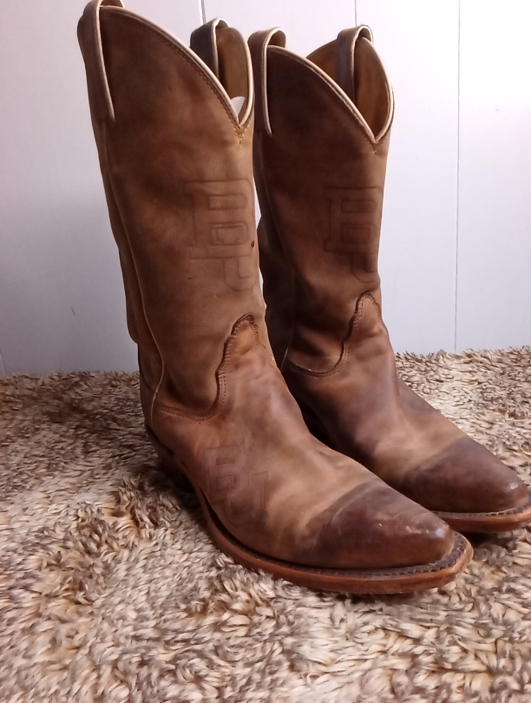 NOCONA Baylor Bears Cowgirl Boots Womens Size 7B Brown Leather USA Made
