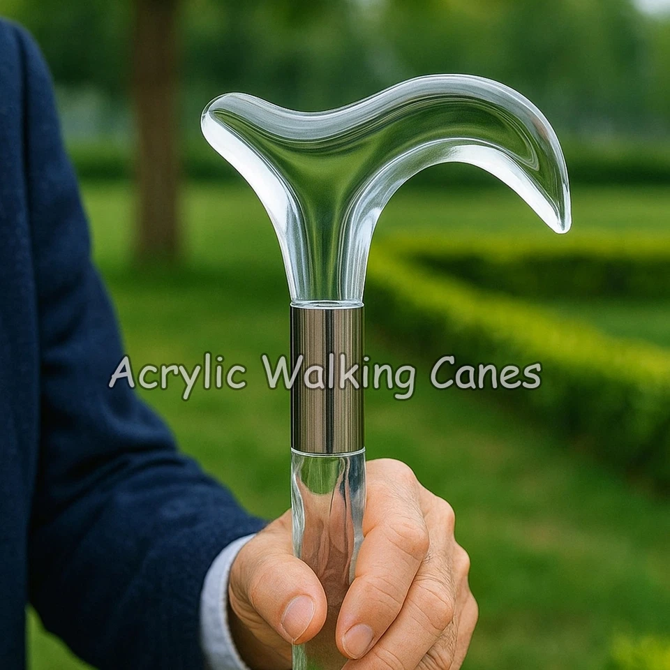 Premium Clear Acrylic Walking Cane – Transparent Stylish Walking Stick for Adult - Image 4 of 4