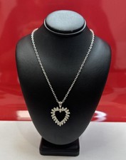 925 Sterling Silver Crystals Heart Pendant Necklace