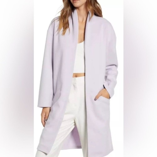 Leith Light Purple Open Front Midi Coat Size XS - Picture 2 of 9
