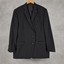 Ralph Lauren LRL Blazer Black Wool Mens 48L Satin Lined Luxury Casual Daywear
