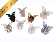 6 Pcs Clear Mini Butterfly Hair Clips Claw Clamps Jaw Accessories Girls Women