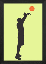 Silhouettes of basketball Framed Wall Art Poster Canvas Print Picture