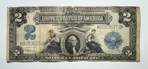 1899 $2 Mini Porthole Silver Certificate Fr.258