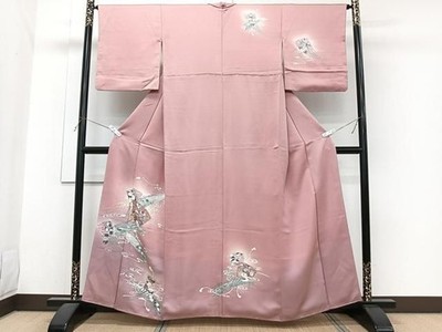 Heiwaya Kimono Women s Silk Visiting Kimono Flowing Water Bridge Pattern, Excel