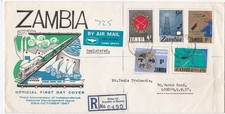 1967 Sambia Oversize Registered FDC Cover Sent from Kitwe to London England