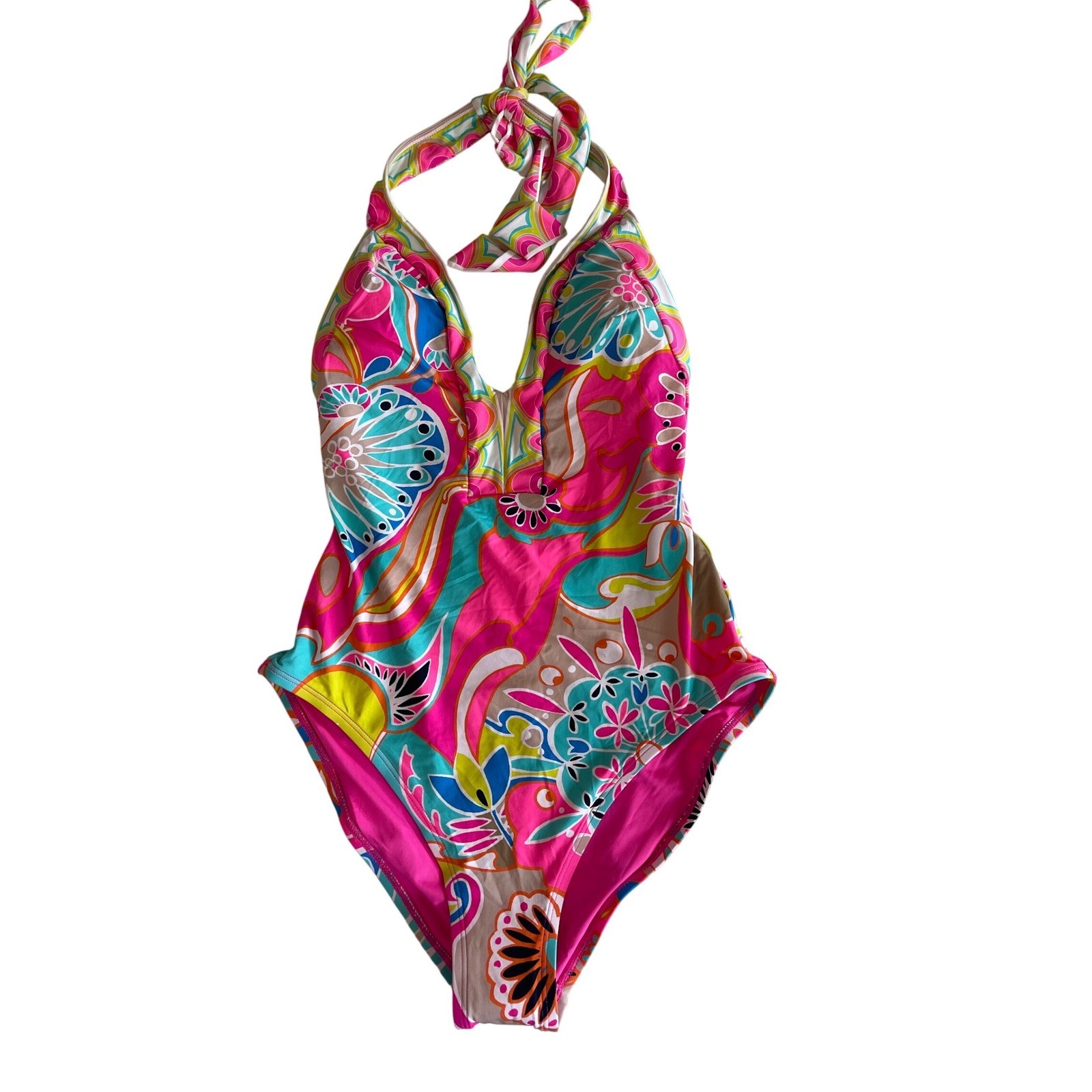 Trina Turk NWOT Venus Plunge One Piece Swimsuit Women's Size 6
