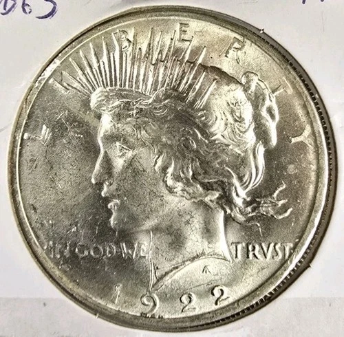 1922 Silver Peace Dollar BU Ungraded