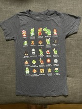 Super Mario Bros. 8-Bit T-Shirt Men's Small List of Characters
