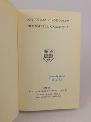 Annalivm  Ab Excessv  Divi Avgvsti Libri Scriptorum Classicorum Bibliotheca Oxon