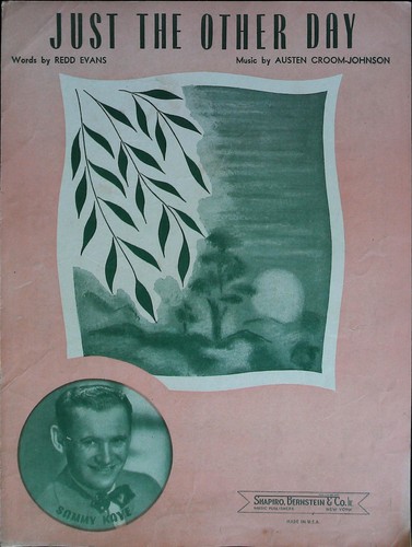 Just the Other Day Vintage Sheet Music Evans & Croom-Johnson Samy Kay Cover 1946