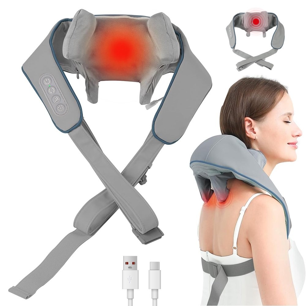 Neck Massager with Heat, 3D Shiatsu