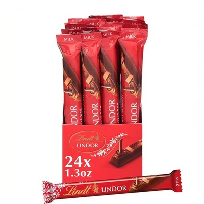 Lindt Milk Chocolate Truffle Bar Candy with Smooth Center, 1.3 oz Pack of 24