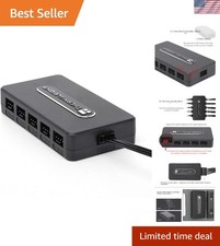 Integrated Fan Hub, 10-Port 4 Pin PC Fan , 12V Fan Hub, Support up to 10 Fans...